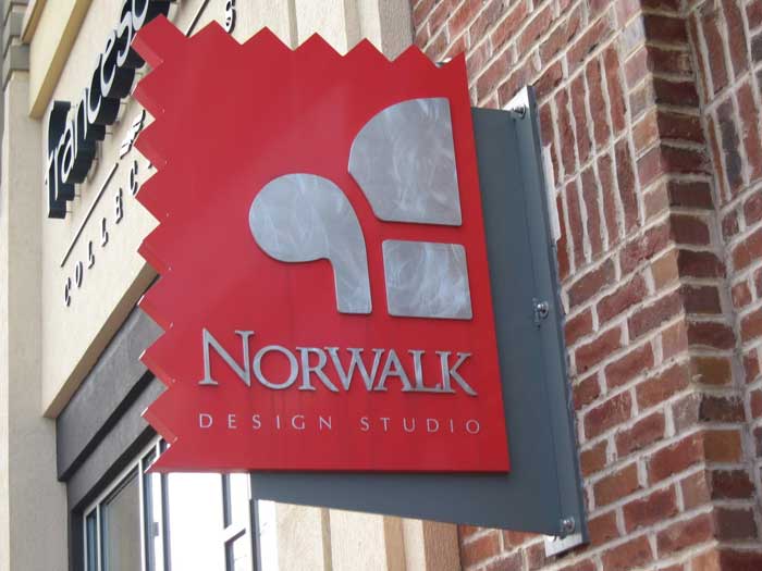 Blade sign for Norwalk Design Studio in Cleveland