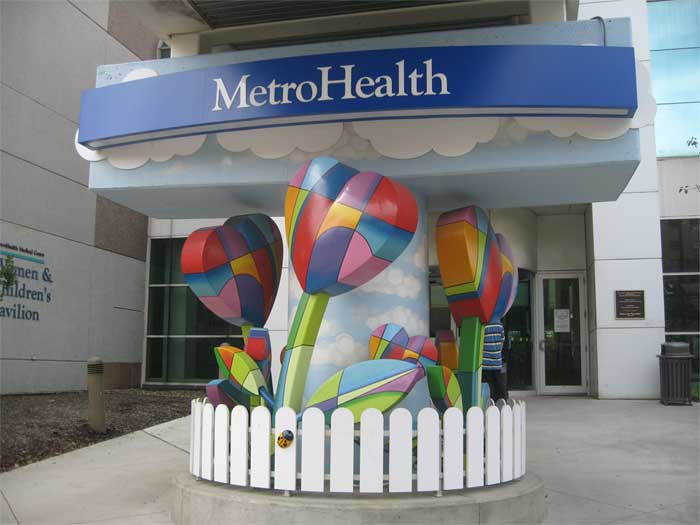 Dimensional signage for MetroHealth in Northeast Ohio