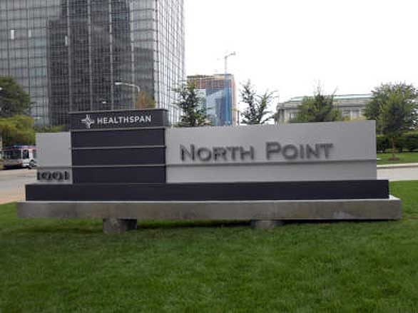 Monument sign for North Point at 3700 Park in Cleveland