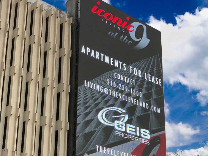 Outdoor video board for Geis Properties in Cleveland