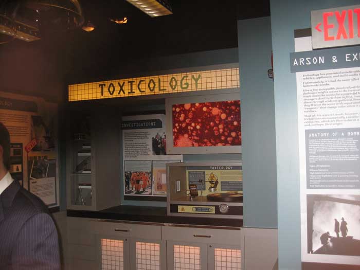 Toxicology wall graphic at the Crime & Punishment Museum in Washington, DC